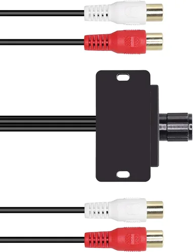 Miniatura 3 de XMSJSIY Controlador universal de nivel RCA amplificador de audio para automóvil, ajuste de audio RCA, perilla de control de volumen de graves