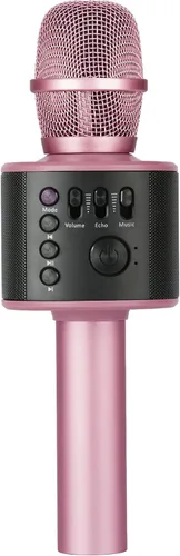 Miniatura 13 de Micrófono de karaoke inalámbrico Bluetooth con altavoces incorporados + grabación HD, micrófono portátil de mano Lila
