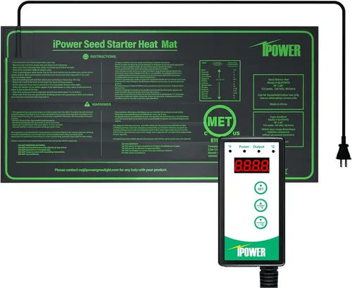 Miniatura 15 de iPower Tapete térmico de siembra de 10 x 20.75 pulgadas con película de carbono mejorada, almohadilla de inicio de germinación de plantas