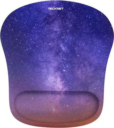 Miniatura 11 de TECKNET - Almohadilla para mouse con soporte de muñeca, ergonómica para videojuegos, alivio del dolor, portátil y cómoda, para computadora, Negro