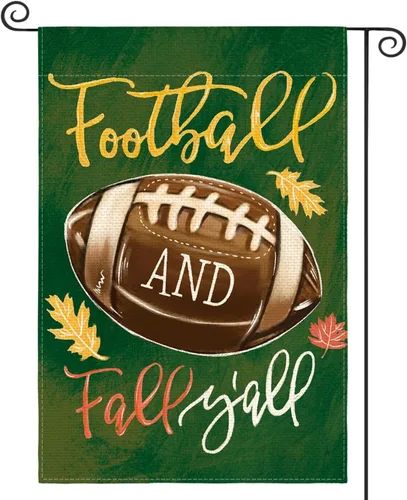 AVOIN colorlife Bandera de jardín de fútbol de otoño de 12 x 18 pulgadas, doble cara exterior | Doble cara, resistente a la intemperie y a la