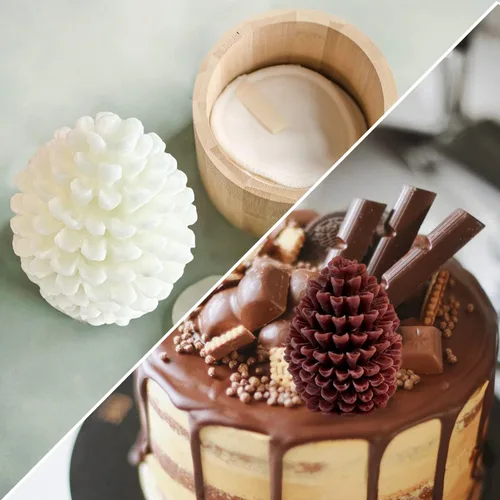 Miniatura 5 de 2 moldes de vela de silicona con forma de piña, molde de vela de resina en forma de piña de Navidad 3D, molde de adorno para velas, jabón, cera de 2