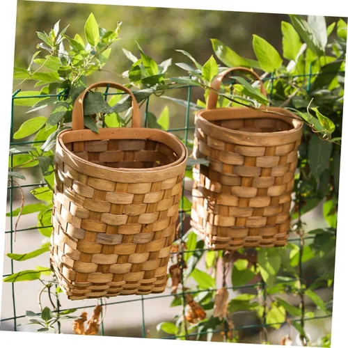 Miniatura 7 de Cesta grande tejida para colgar en la pared para almacenamiento decorativo de flores y verduras, decoración para cocina, jardín y picnics