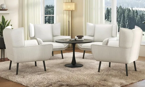 Miniatura 13 de AMERLIFE Silla decorativa, silla tapizada para sala de estar con respaldo alto, sillón de lectura gris para dormitorio, cómoda silla de pana
