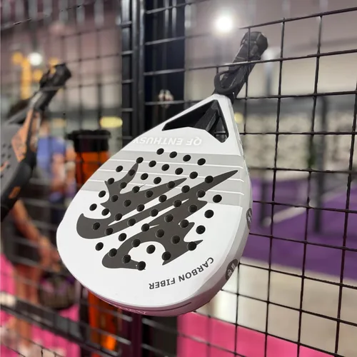 Miniatura 2 de Padel Racket, Carbon Fiber Surface Padel Racquet, Lightweight, Ideal for Training/Matches Gris