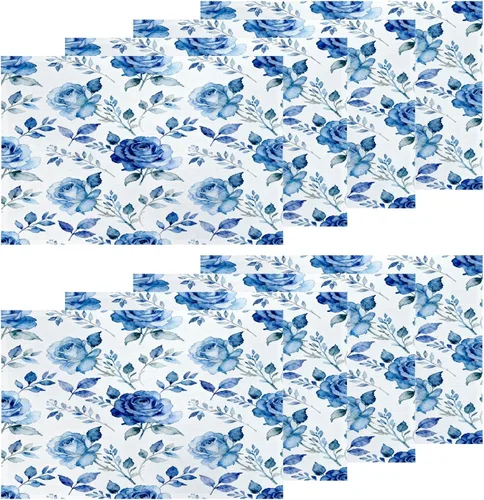 Miniatura 56 de Shrahala Hermosos manteles individuales de flores de rosas, hermosas flores, elegantes manteles de lino de arpillera lavable, aislamiento térmico
