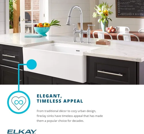 Miniatura 4 de Elkay SWU1517WH - Fregadero de barra de montaje inferior de arcilla refractaria de 16-7/16" x 18-15/16" x 9-1/16", color blanco