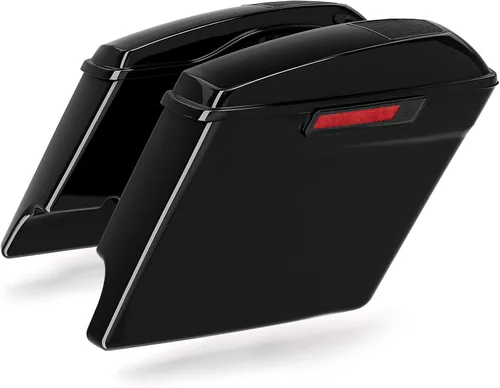 Miniatura 12 de XFMT Alforjas para motocicleta de 5 pulgadas, extendidas con cierres cromados para Harley Touring Road King, Street Glide Road Glide Electra Glide
