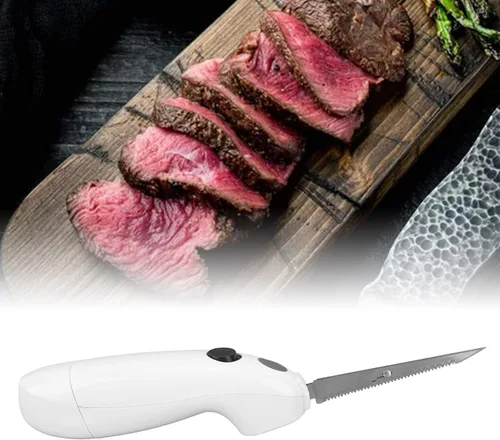 Miniatura 3 de Cuchillos de filete eléctricos con cuchillas, cuchillo de filete eléctrico inalámbrico con mango de agarre antideslizante, cargador y estuche