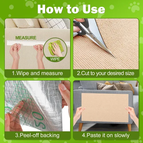 Miniatura 6 de ENONCI Protector de esquina de pared de sofá de 23.6 x 15.8 pulgadas para gatos de interior, protector de muebles antiarañazos contra arañazos