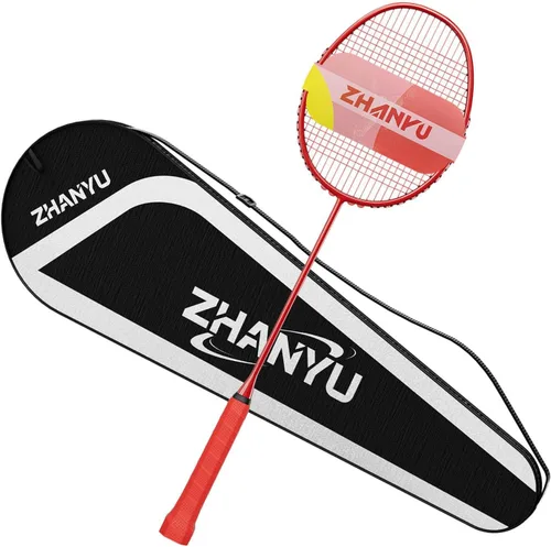 Miniatura 9 de Raqueta de bádminton, raquetas de bádminton, ofensivas y defensivas, ligeras de fibra de carbono de 2.65 oz de una sola pieza, moldeadas