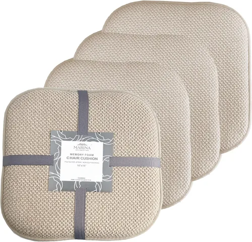 Miniatura 26 de Marina Decoration Cojín grueso y cómodo de espuma viscoelástica para silla, patrón de panal de abeja, goma antideslizante, para asiento trasero, lino