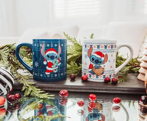 Miniatura 2 de Disney Lilo & Stitch - Juego de 2 tazas de cerámica, tazas de café para expreso, té, cada uno tiene capacidad para 14 onzas