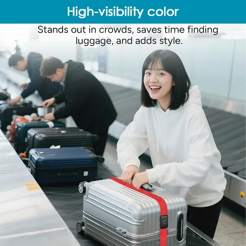 Miniatura 4 de Travel Inspira - Correa para equipaje con candado de combinación conforme a la TSA, ajustable, fácil de usar, protege tu equipaje - Rojo