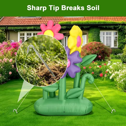 Miniatura 7 de AAGUT Estacas de metal resistente de 9 pulgadas, paquete de 50 estacas de acero galvanizado resistente al óxido, ganchos para valla de jardín