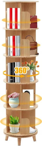 Miniatura 12 de Estantería giratoria de 1 nivel con 360 niveles para almacenamiento de pie para niños, organizador multifuncional, estantería giratoria, estantería