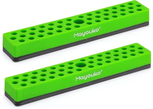 Miniatura 16 de Mayouko 6 soportes magnéticos hexagonales de 1/4 pulgadas, 258 agujeros, soporte para brocas de 1/4 pulgadas, 6 estantes, soporte magnético