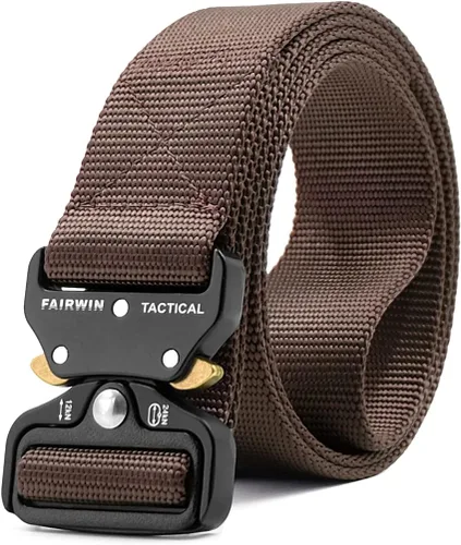 Miniatura 9 de FAIRWIN Tactical Belt, Work Belts for Men Military Webbing Riggers Web Belt Heavy-Duty Quick-Release Buckle