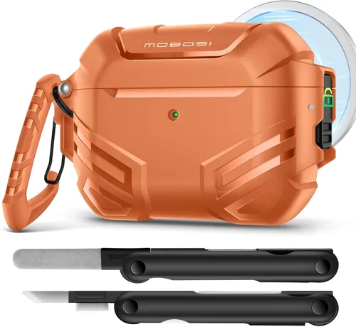 Miniatura 12 de MOBOSI Funda para AirPods Pro 2 con cerradura, compatible con funda Airpod Pro de 2ª/1ª generación, funda protectora de grado militar con kit