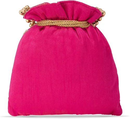 Miniatura 7 de Aheli Potli Monederos para mujer, hecho a mano, bolso de noche, elegante pulsera de moda nupcial