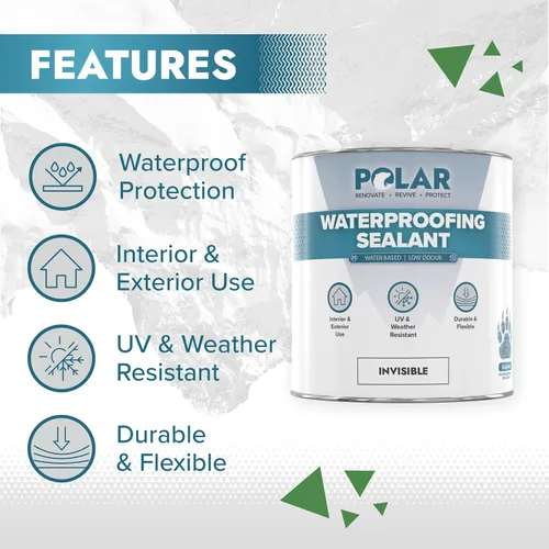 Miniatura 3 de Polar Sellador impermeabilizante – 17 onzas líquidas – Acabado invisible transparente – Revestimiento impermeable para exteriores e interiores