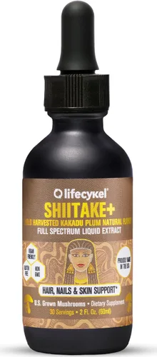 Miniatura 3 de Life Cykel - Extracto de hongo Shiitake con ciruela Kakadu - Suplemento orgánico avanzado de hongos para cabello, uñas y piel - Potente refuerzo