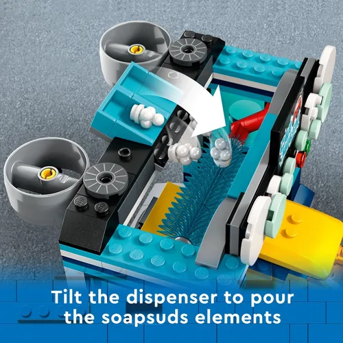 Miniatura 4 de LEGO City Car Wash 60362 Juego de Juguetes de Construcción, Divertida Idea de Regalo para Niños de 6+ Años, Presenta Cepillos Lavadores Giratorios e