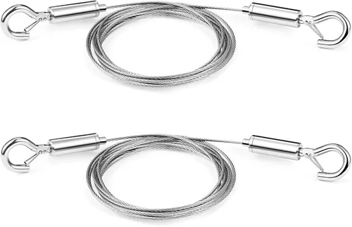 Juego de 2 marcos de espejo de alambre ajustable para colgar cuadros, 2 unidades, cuerda de acero inoxidable resistente para colgar espejos, lámpara
