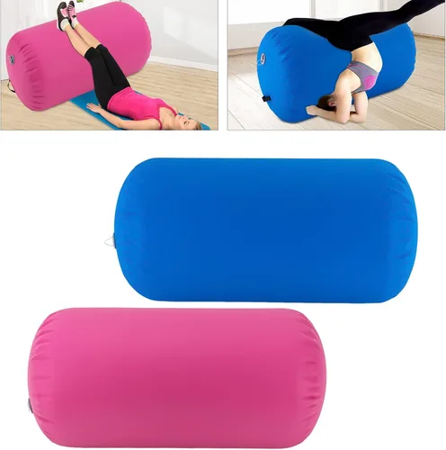 Miniatura 6 de Colchoneta inflable de gimnasia de 39.4 x 23.6 in, color azul/rosa, para uso doméstico, yoga, entrenamiento, animadoras, diversión acuática