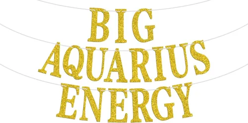 Big Aquarius Energy Banner, temporada de acuario enero/febrero decoración de pastel de cumpleaños – 12 suministros de decoración de fiesta de