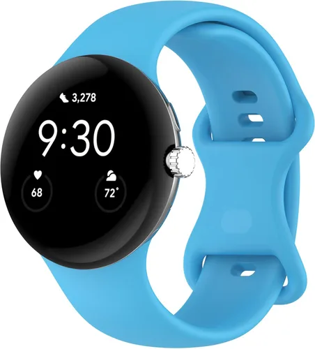 Miniatura 28 de Correa Compatible con Google Pixel Watch 1/2/3/4 (41mm), Pulsera de Reemplazo de Silicona Suave Deportiva para Google Pixel Watch 41mm Negro