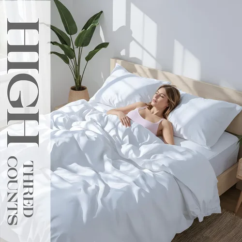 Miniatura 86 de Bluemoon Homes Sábanas de Algodón Egipcio Twin - Juego de Sábanas de 4 Piezas, Juego de Ropa de Cama de 1000 Hilos, Suave y Lujoso Juego de Sábanas