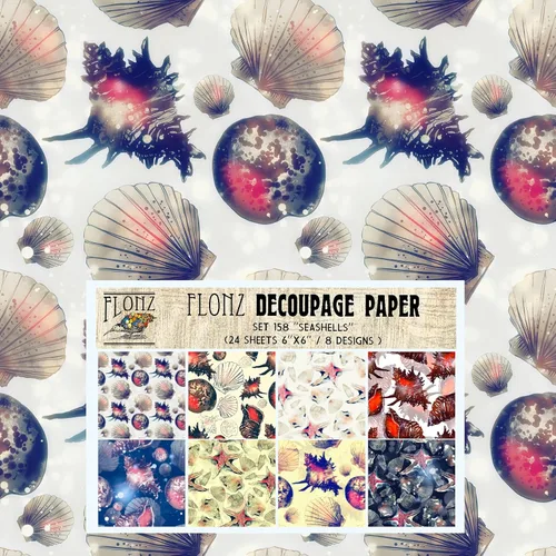 Miniatura 8 de Decoupage - Paquete de papel (24 hojas de 6 x 6 pulgadas) para recién nacido, FLONZ, papel de estilo vintage para decoupage y manualidades Uno