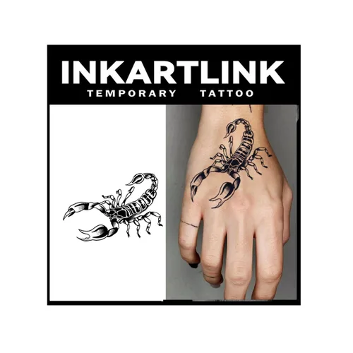 Miniatura 8 de INKARTLINK Tattoo Tech, 2 hojas de tatuaje semipermanente mediano, tatuajes temporales de diseño artístico para adultos, dura 1-2 semanas