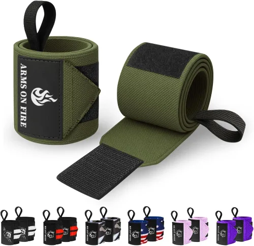 Miniatura 19 de TECEUM Weightlifting 18" & 12" Wrist Wraps with Thumb Loop – Heavy Duty Wrist Workout Braces for Men and Women – Ideal for Powerlifting, Strength