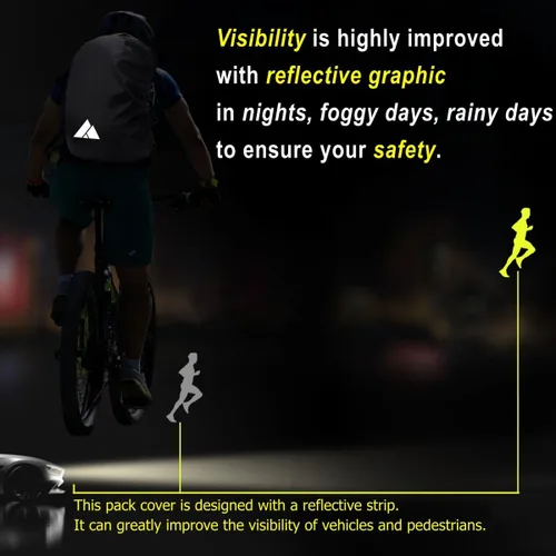 Miniatura 7 de Cubierta impermeable para mochila de lluvia (15-90L), cubierta de nylon resistente con sistema de cierre doble ajustable actualizado y bolsa de Azul
