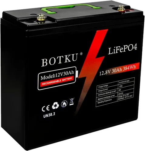 Miniatura 10 de Batería de litio LiFePO4 de 12 V y 10 Ah de ciclo profundo, batería recargable de fosfato de hierro y litio de 3000+ ciclos con BMS de 10 A
