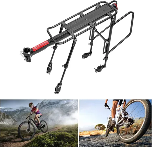 Miniatura 7 de Aleación de aluminio Bicicletas de montaña Asiento trasero Portaequipajes Rack Ciclismo Bicicletas Cargo Rack Bastidores de asiento trasero