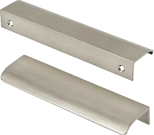 Miniatura 9 de Tiradores negros de 1.38 pulgadas para gabinete, 10 unidades, espacio entre agujeros de 0.63 pulgadas, tiradores de borde de aleación de aluminio
