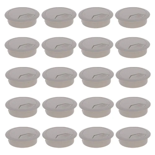 Miniatura 8 de 5 tapas organizadora de alambre de plástico negro con ojales de escritorio de 2-3/8 pulgadas/2.362 in Negro 5 piezas.