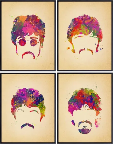 Juego de póster de los Beatles, regalo para Paul McCartney, John Lennon, Ringo Starr, George Harrison, fanáticos de la música de los años 60,