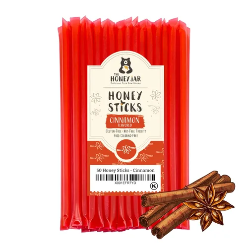 Miniatura 24 de The Honey Jar Palitos de miel lisos, pajitas de miel pura para el té, café o un placer saludable, una cucharadita de miel saborizada por barra