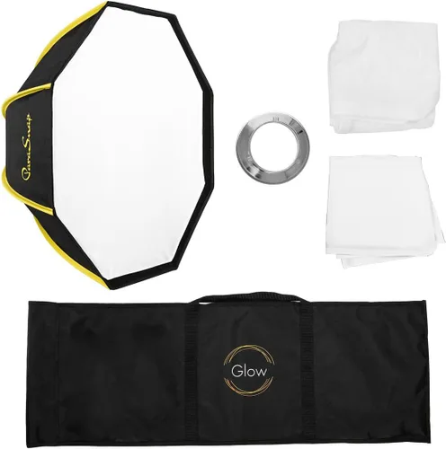 Glow ParaSnap - Plato de belleza de 24 pulgadas, caja de luz de fibra de ley de nueva generación con montaje Bowens