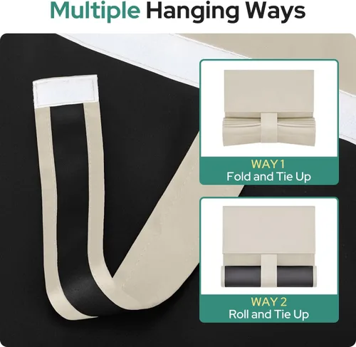 Miniatura 8 de HOMEIDEAS Cortinas 100% Opacas para Luces Laterales de Puerta Principal, Cubierta de Ventana de Puerta de Aula, Persianas de Privacidad