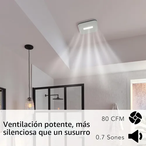 Miniatura 3 de Broan-NuTone AE80LK - Ventilador con LED CleanCover e instalación en el costado de la habitación, certificado ENERGY STAR, 80 CFM, 0.7 Sones