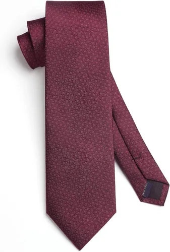 Miniatura 66 de HISDERN Conjunto de corbata a cuadros a cuadros pañuelo tejido clásico formal para hombre corbata y bolsillo cuadrado