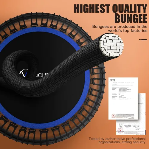 Miniatura 3 de ANCHEER Trampolín Reboteador Plegable de 48" para Adultos/Niños con Bandas de Resistencia y Cuerdas Elásticas, Mini Trampolín Interior y Exterior