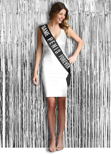 Miniatura 5 de Bachelorette Party Sashes Black - BRIDAL GRADE SATIN Bride to Be Sash - Funny Lingerie Shower Gifts Juego de 2 piezas: Negro2