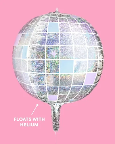 Miniatura 5 de xo, Fetti Globos de Papel de Aluminio con Bola de Discoteca Iridiscente - Paquete de 4, 22" Decoraciones de Despedida de Soltera Disco