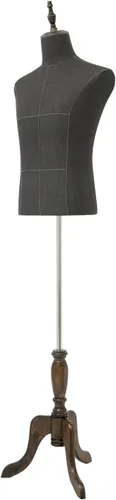 Torso de maniquí masculino con soporte de madera, altura ajustable de 59-71 pulgadas, forma de vestido para exhibición de trajes, costura y Negro